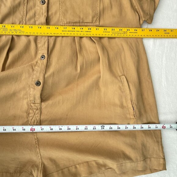 Urban Outfitters Button-Up Reagan Belted Oversized Utility Romper Khaki Brown S - Picture 13 of 14